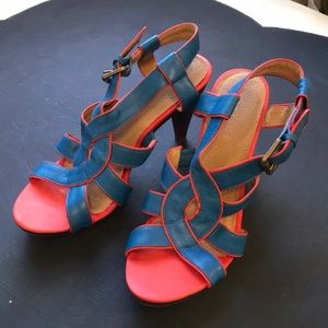 Office leather strap heels